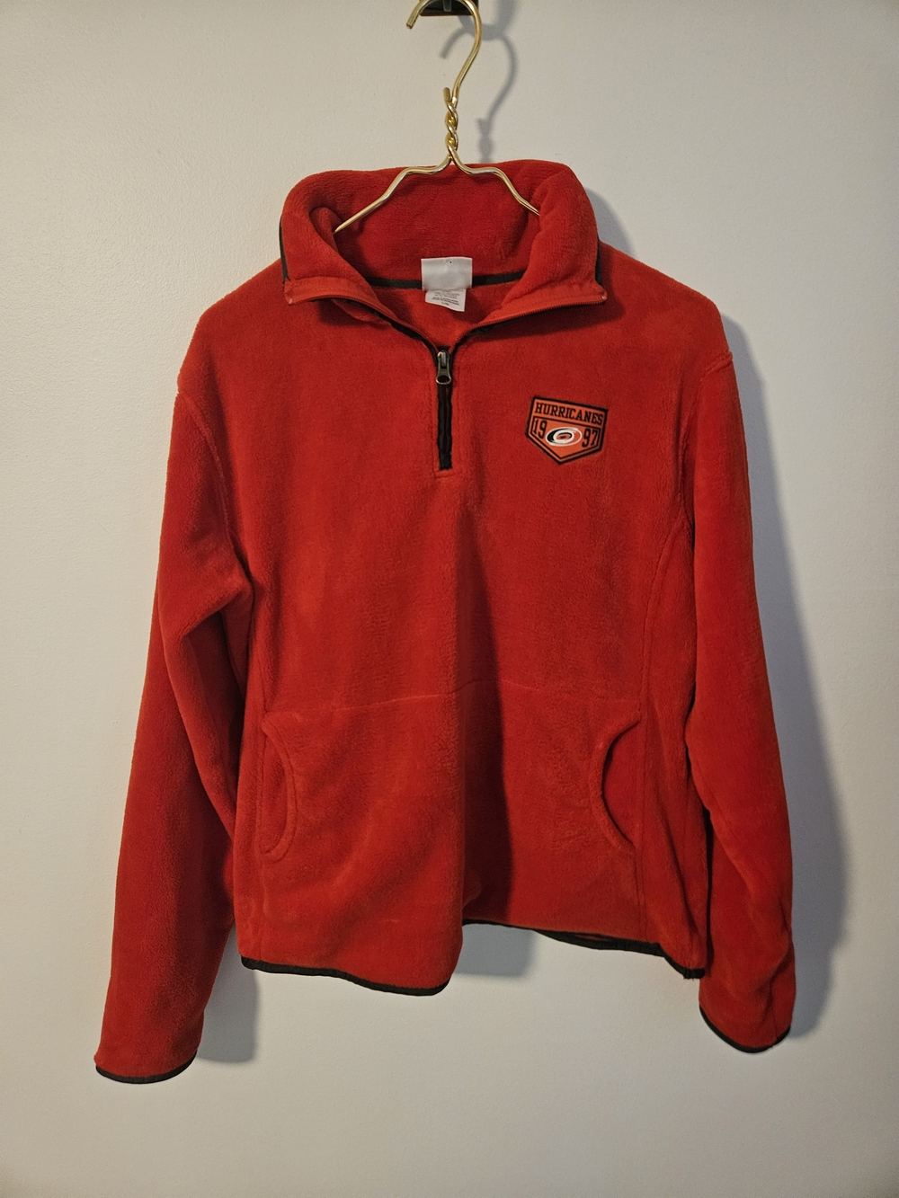 Carolina Hurricanes NHL Inaugural 1997 Fleece Quarter-Zip Jacket Pullover L